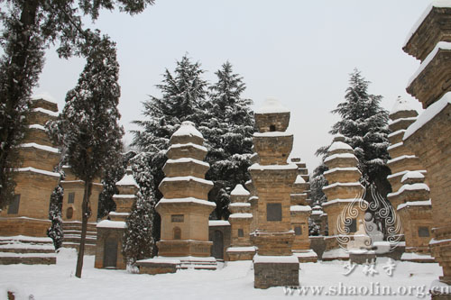 雪中的少林寺塔林,述说着如歌岁月